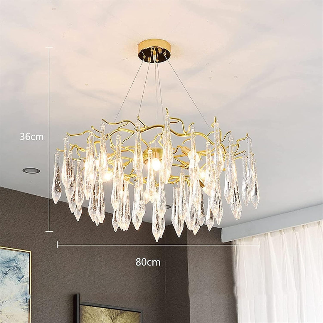 Lustre traditionnel en verre cristallin pour salon marocain