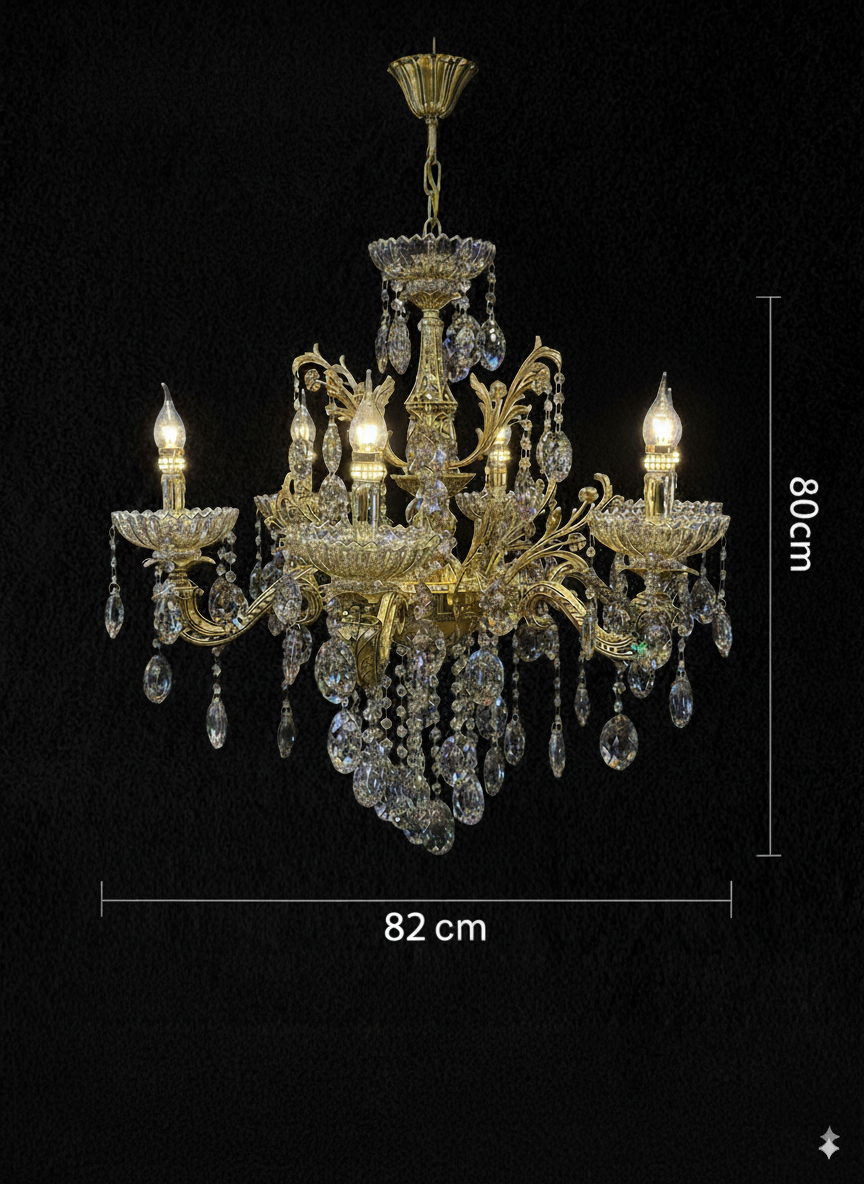 Lustre classique cuivre & cristal