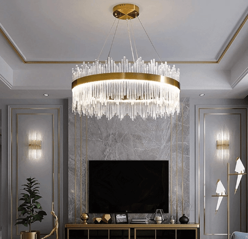 Lustre Eva ronde au design moderne contemporain