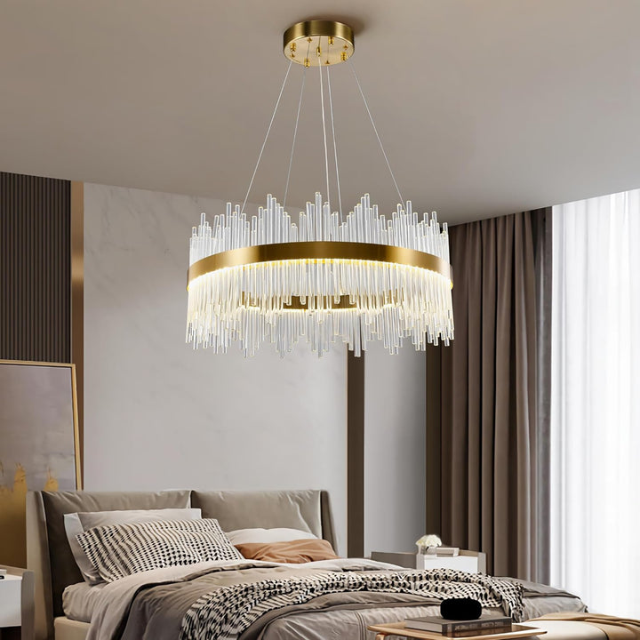Lustre Eva ronde au design moderne contemporain