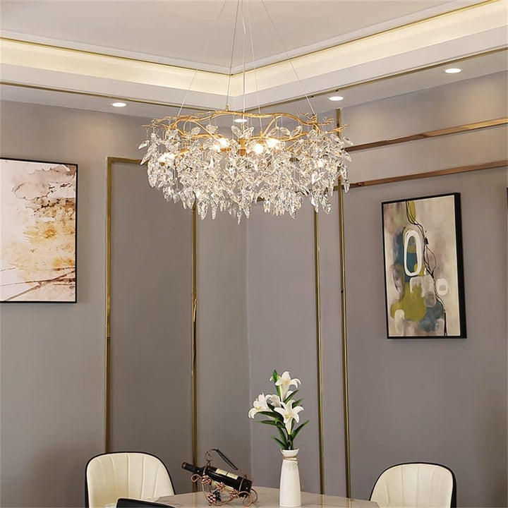 Lustre traditionnel Opale en verre cristallin pour salon marocain
