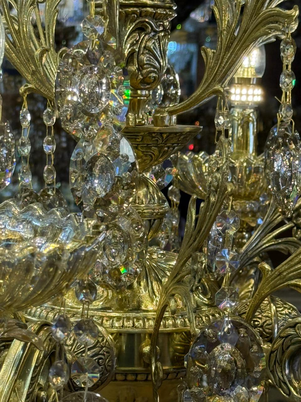 Lustre classique cuivre & cristal