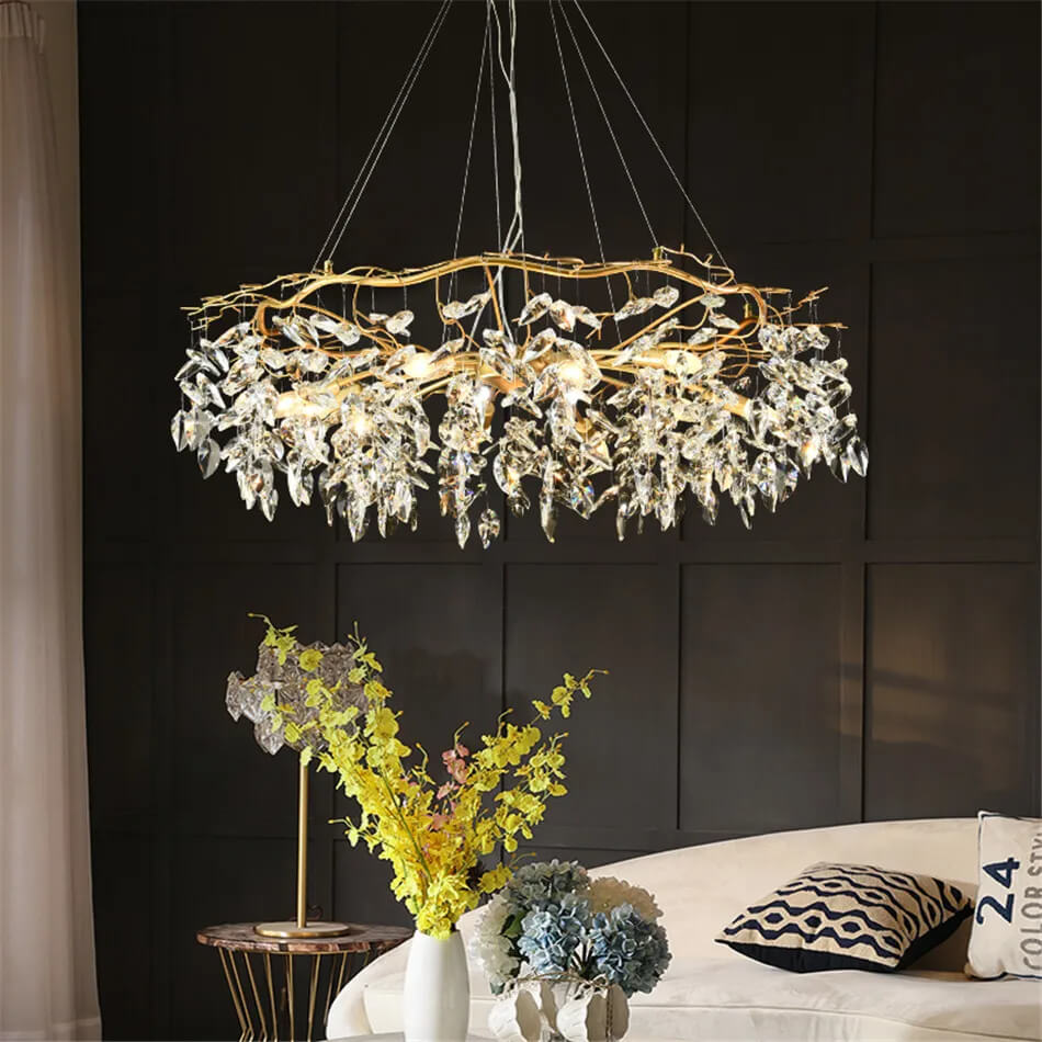 Lustre traditionnel Opale en verre cristallin pour salon marocain